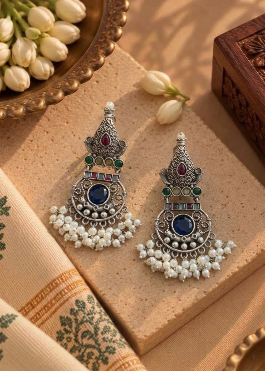 Multicolour Pearl Hanging Earrings