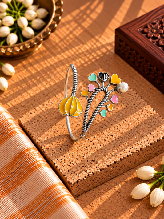Handpainted Yellow Adjustable Bracelet