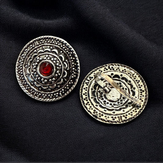 Navratri 2025 Men's Earcuff with Red Stone