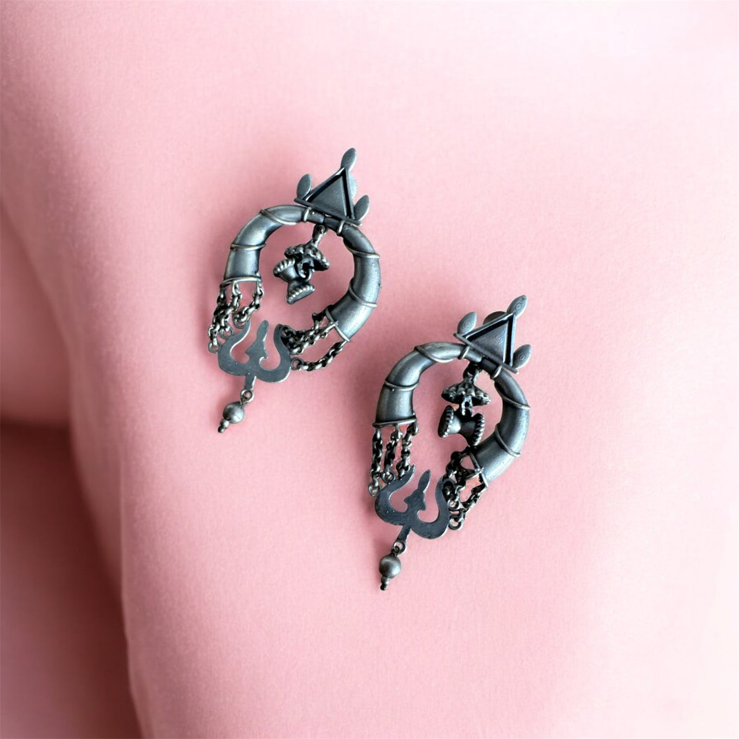 Trishul & Damru Divine Earring Set | Navratri 2025