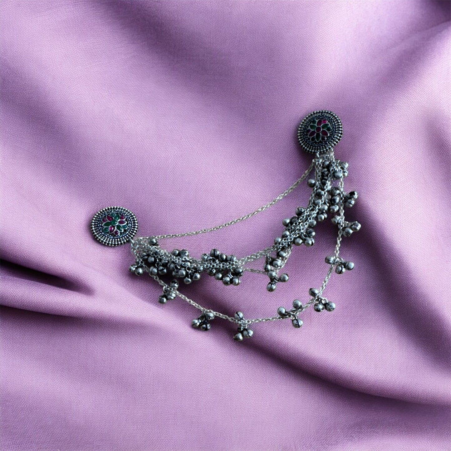 Ghungroo Charm Oxidized Hair Brooch | Navratri 2025