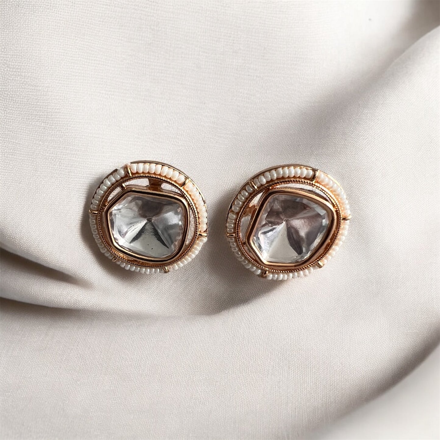 Eternal Brilliance Kundan White Diamond Studs