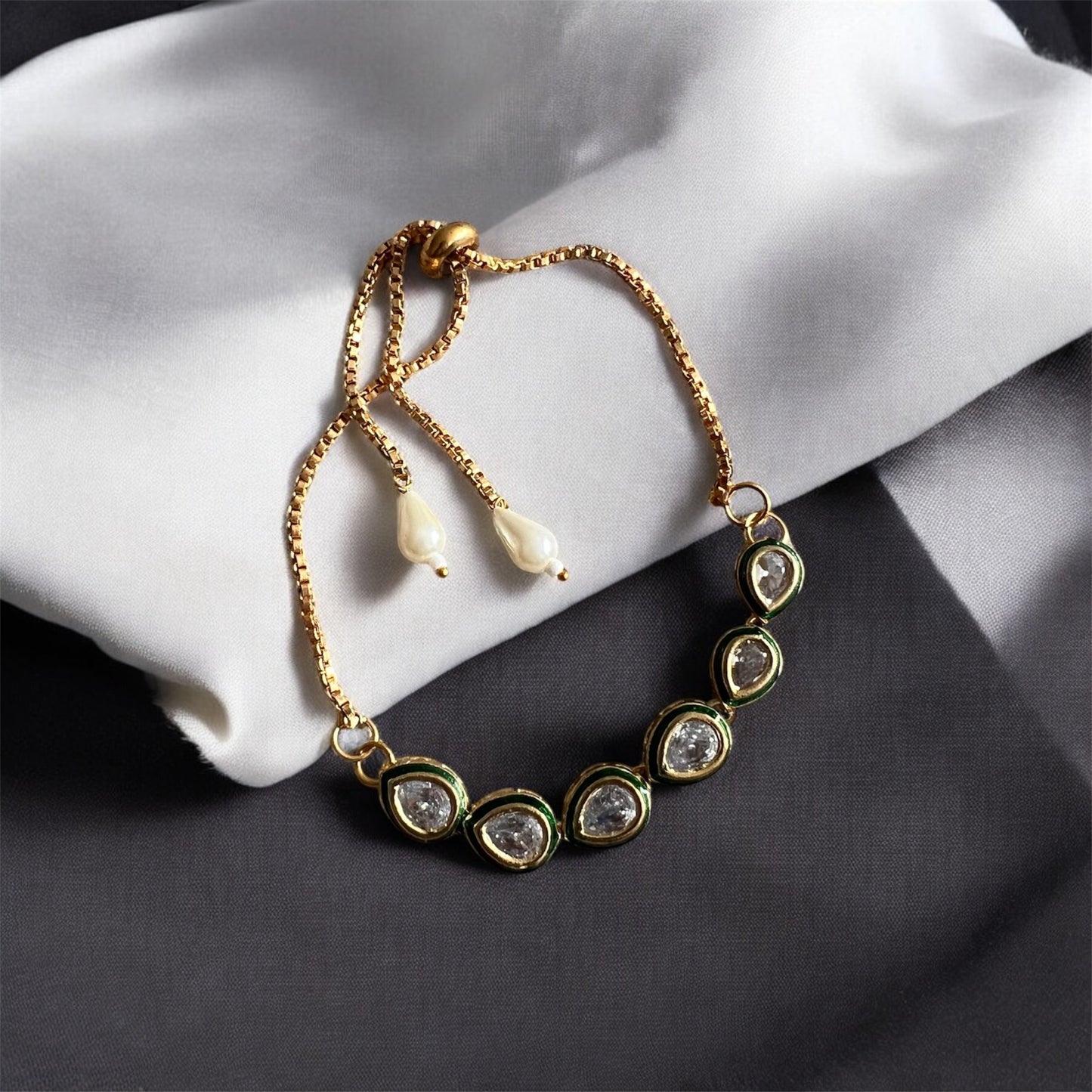 Adjustable Premium Polki Bracelet