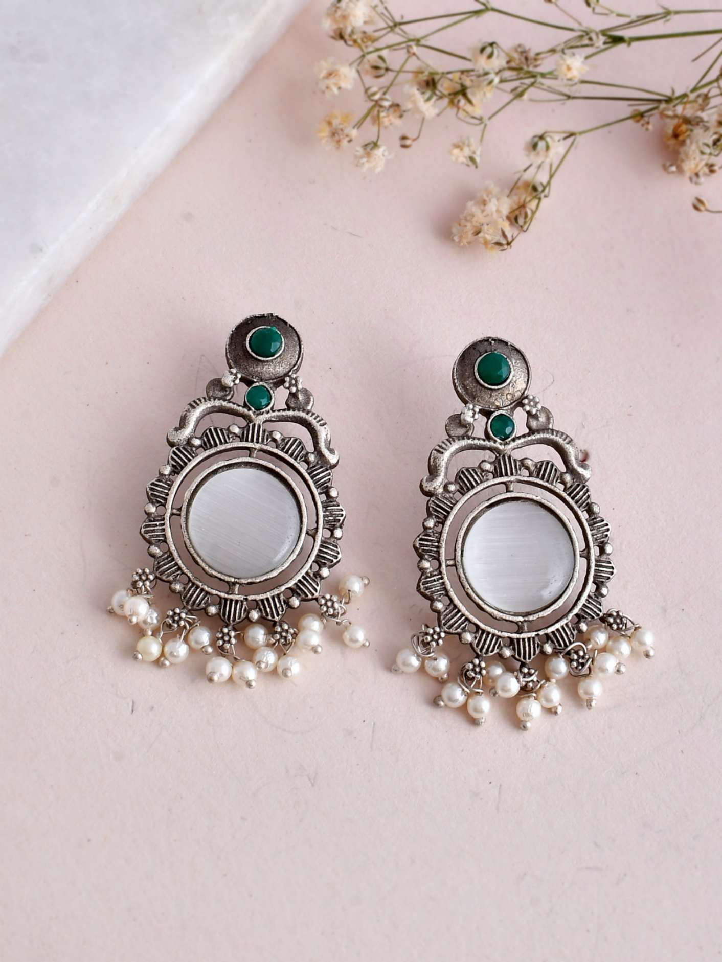 Design Delight Earrings – Pastel Colors with Pink Stone Accents