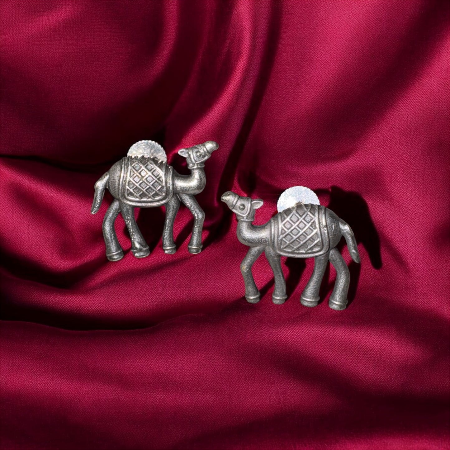 Oxidized Camel Shape Stud Earrings - Symbol of Endurance and Resilience