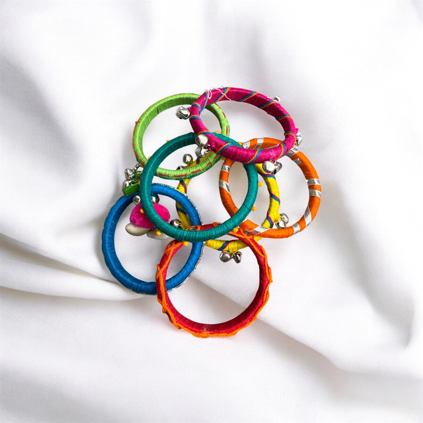 Handmade Boho Bangles – Multi-Color Beaded Bracelet Stack