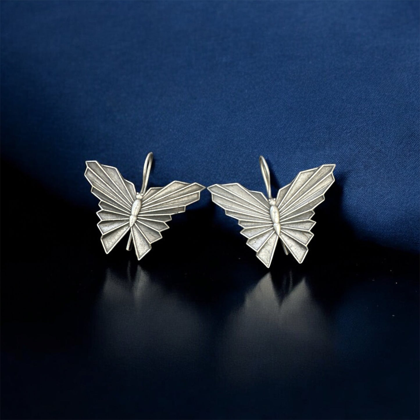 Oxidized Brass Butterfly Dangle Earrings – Ethereal Navratri Jewelry