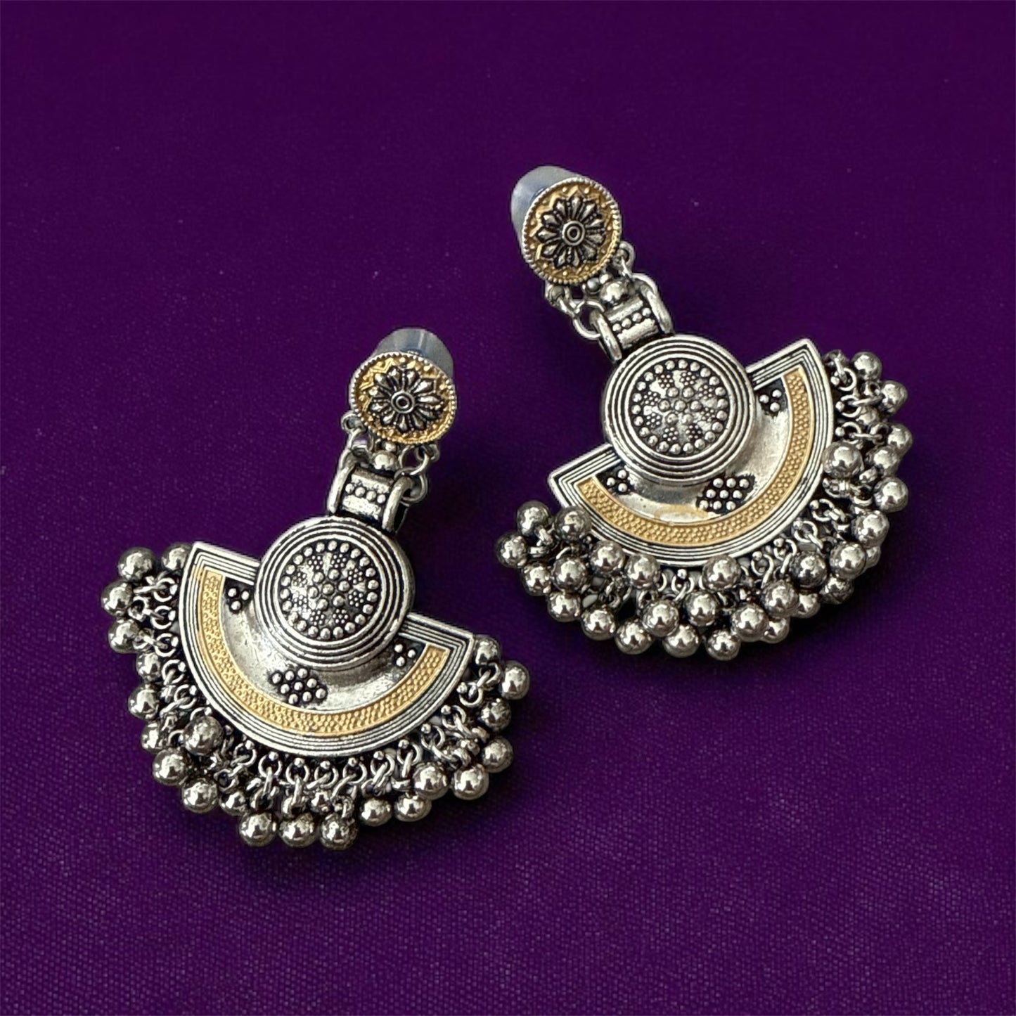 Trending 2025 Oxidized Dual Stone & Bead Earrings – Navratri Special Statement Jewelry