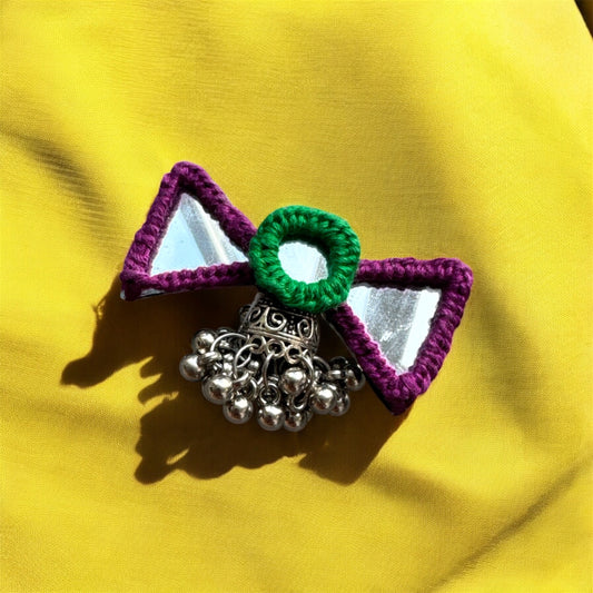 Handcrafted Boho Jumkha Mirror Hair Pin