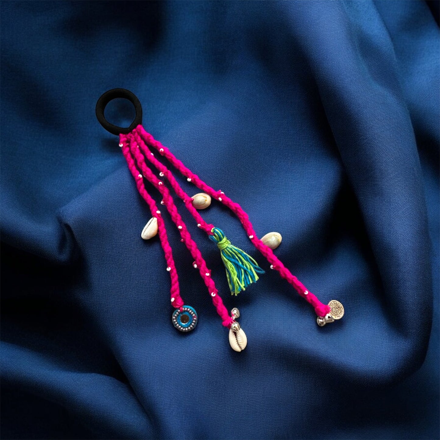 Handmade Boho Braided Short Hair Tie – Trendy Navratri & Festival Hair Accessory | Boho Chic Hair Jewelry