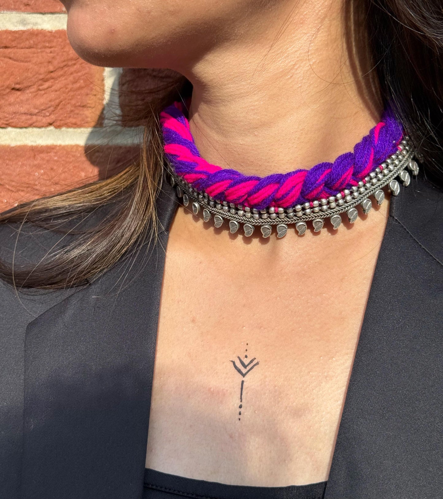 Trending 2025 Handmade Thread & Oxidized Choker Necklace – Navratri Special Bohemian Jewelry