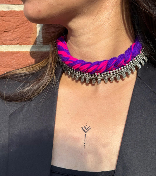 Trending 2025 Handmade Thread & Oxidized Choker Necklace – Navratri Special Bohemian Jewelry
