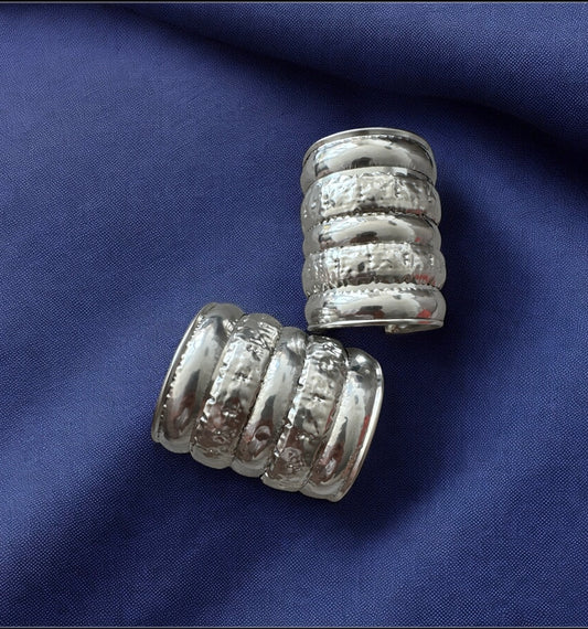 Oxidized Silver Tribal HandCuff (single)