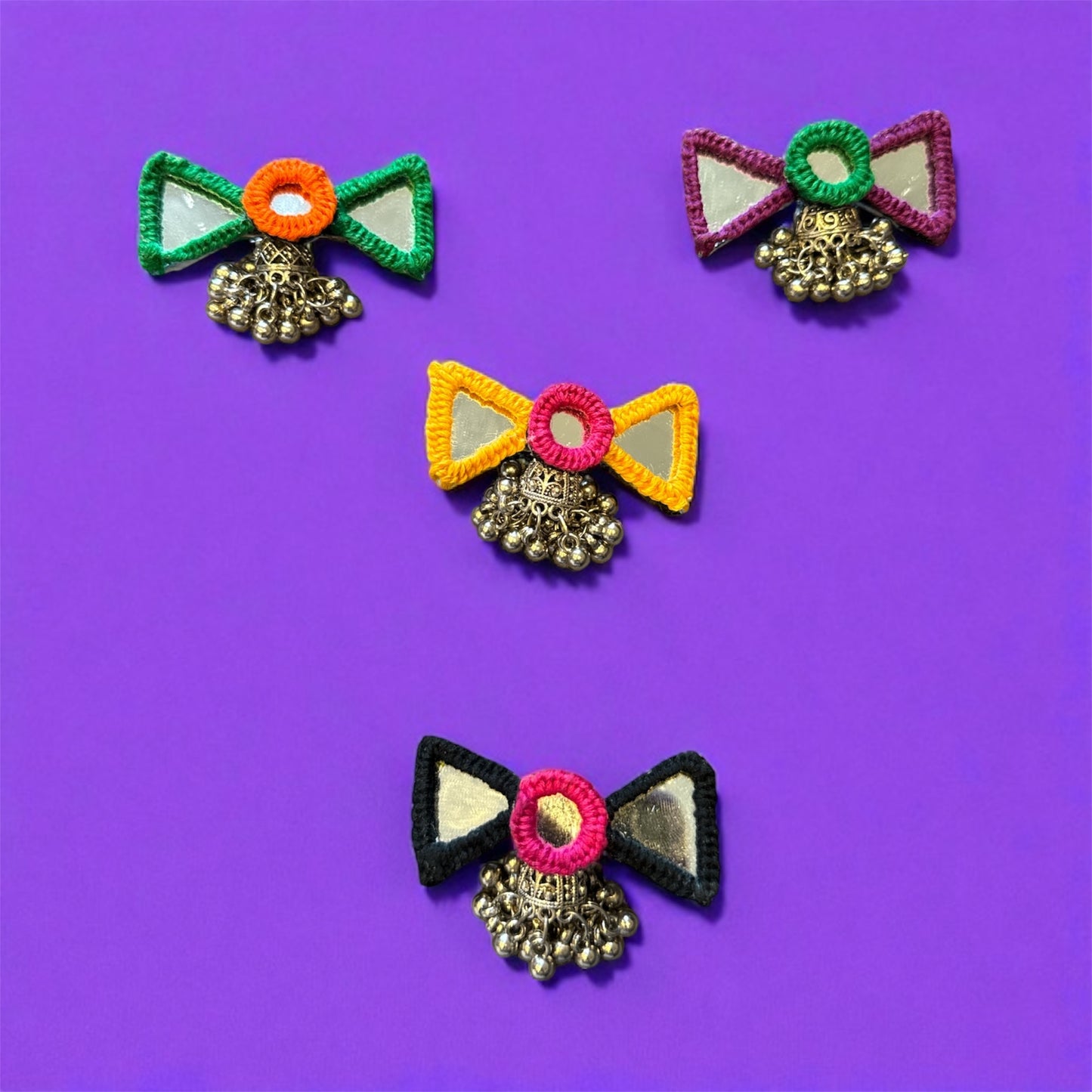 Handcrafted Boho Jumkha Mirror Hair Pin