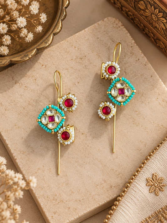 Gulnaar Needle Earcuffs | Pachi Kundan