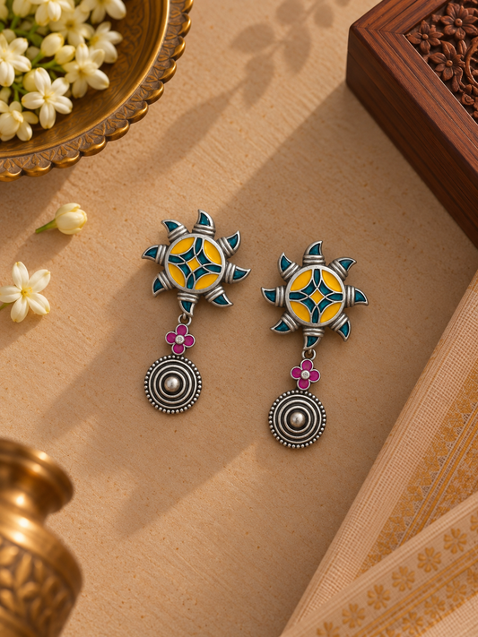 Neelam Gul Handpainted Earrings