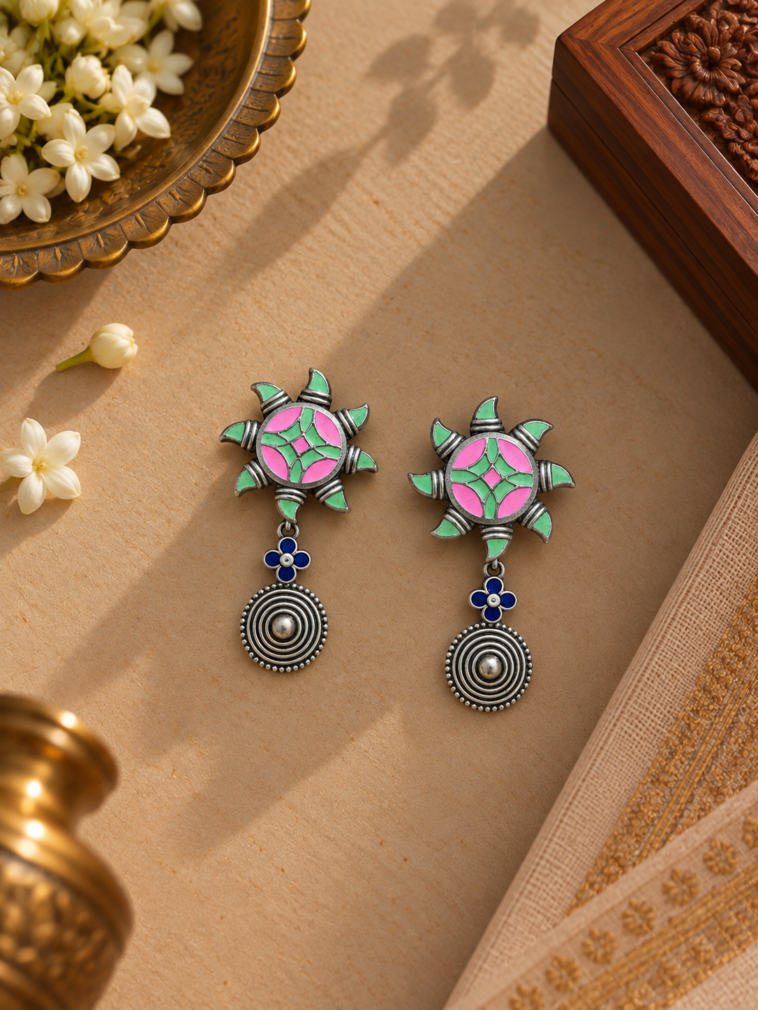 Rangoli Handpainted Earrings