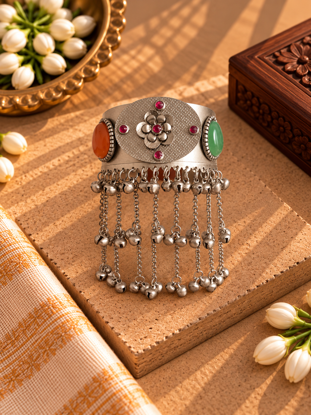 German Silver Afghani Ghungoor Kada - Single
