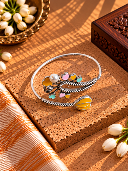 Handpainted Yellow Adjustable Bracelet