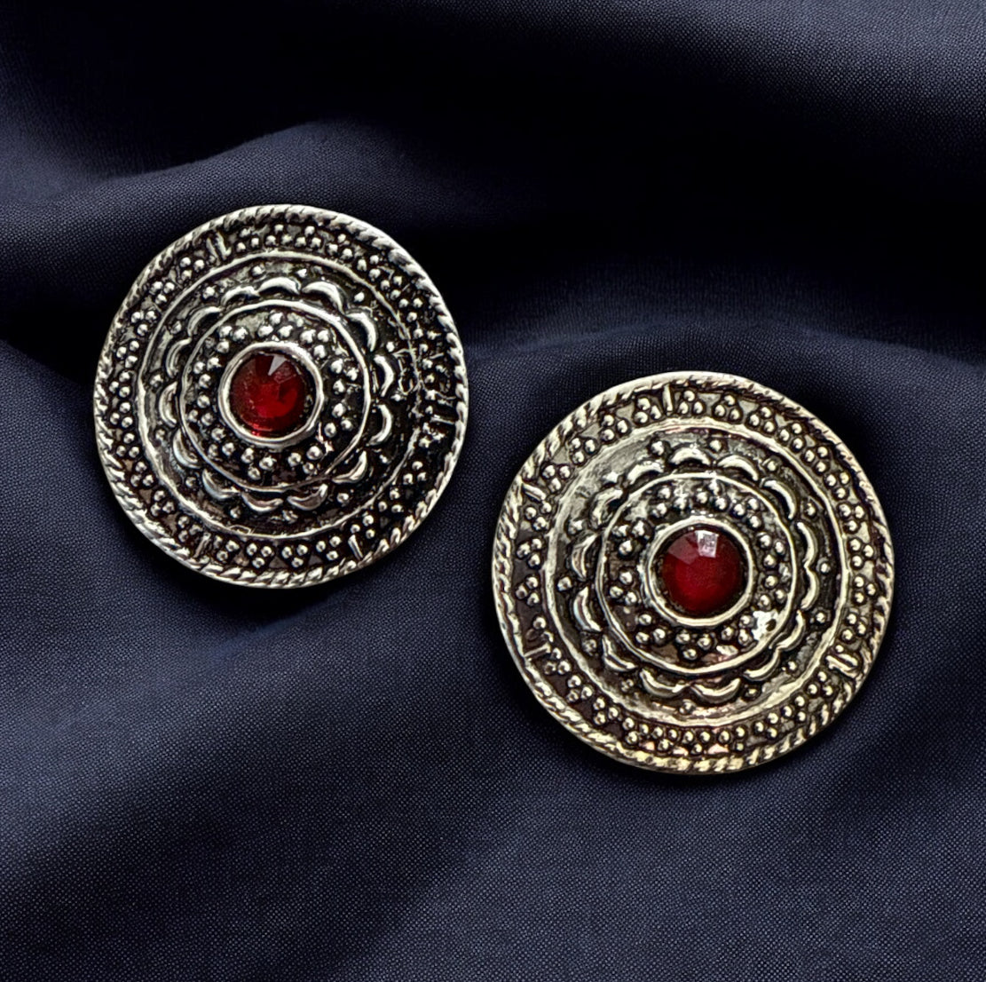Navratri 2025 Men's Earcuff with Red Stone