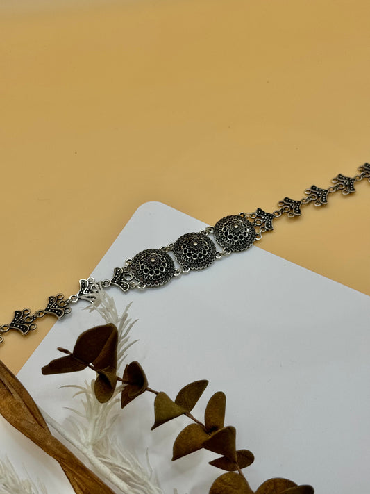 Oxidised Silver Matha Patti