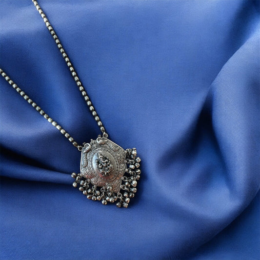 Antique Brass Lord Ganesha Long Necklace | Oxidised | Navratri 2025 | Statement Piece