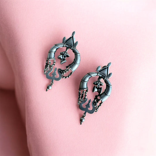 Trishul & Damru Divine Earring Set | Navratri 2025