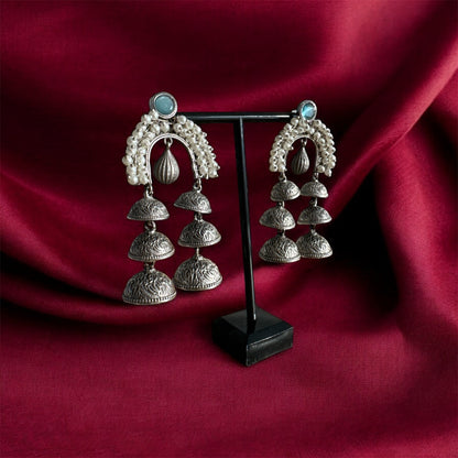 Vintage pearl Bell Elegance Earrings | Navratri 2025 Earrings