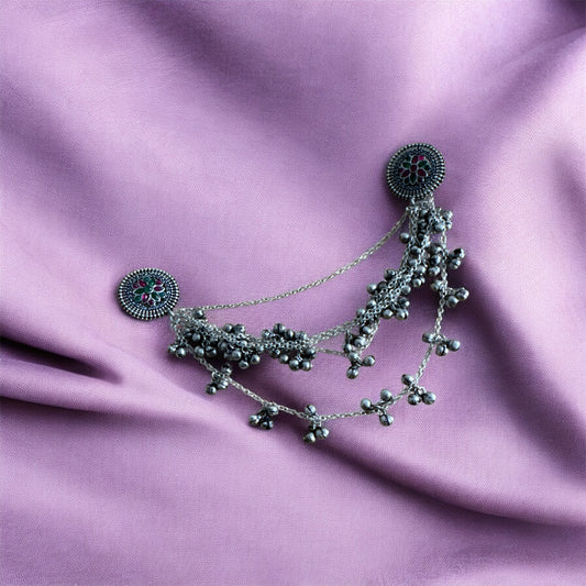 Ghungroo Charm Oxidized Hair Brooch | Navratri 2025
