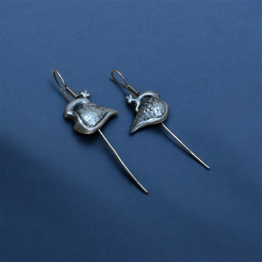 Vintage Peacock Cling Pin Bugadi Indian Boho Earrings | Navratri 2025