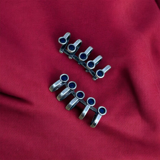 Vintage Silver Replica Oxidised Earcuffs articulated Modern Design | Navratri 2025