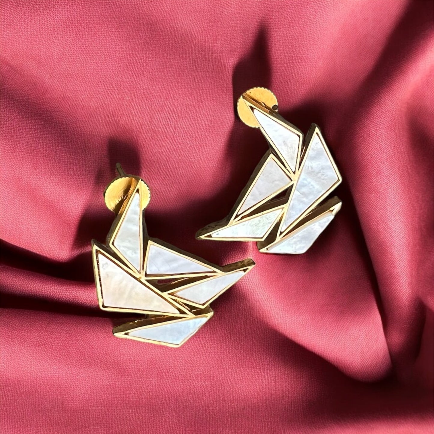 Geometric Mother of Pearl Earrings