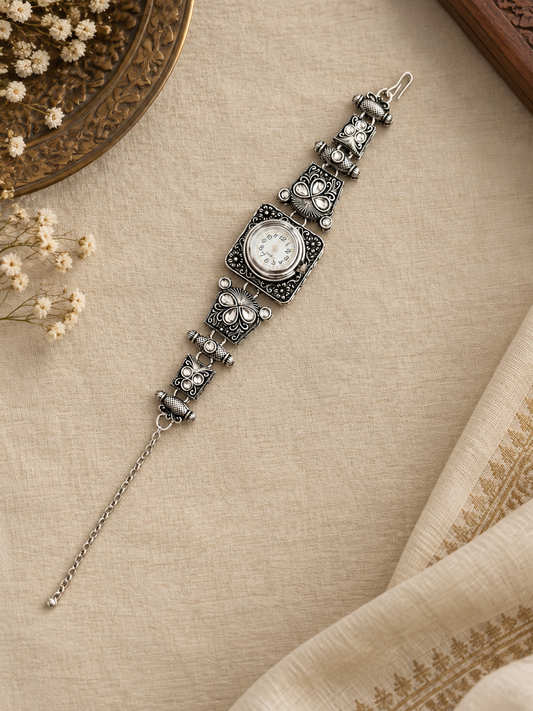 Floral Engraved Bracelet Watch for Women