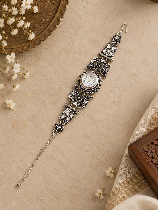 Floral Filigree Bracelet Watch for Women