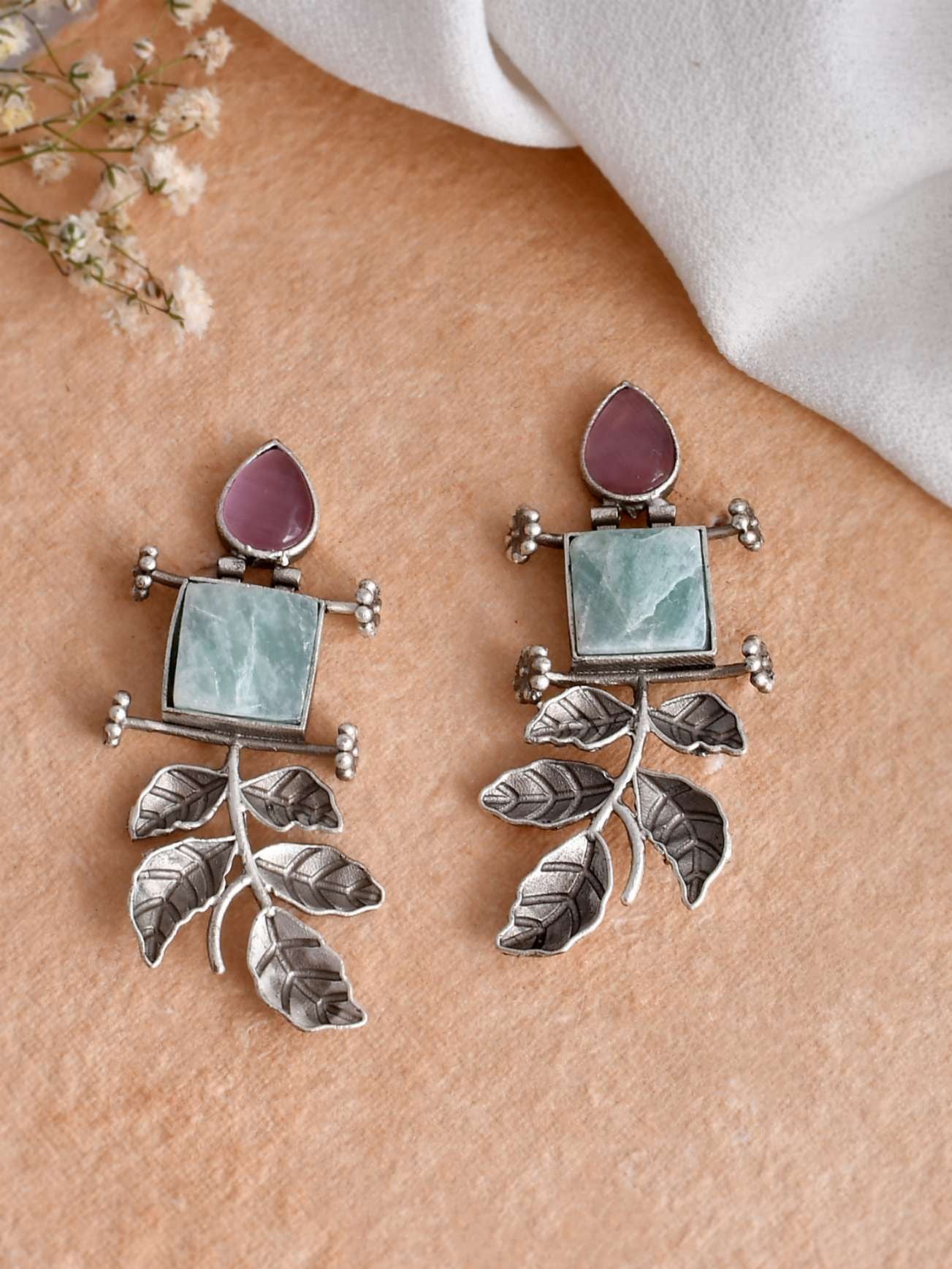 Pastel Gilded Geometry Earrings – A Modern Fusion of Shape & Soft Tones