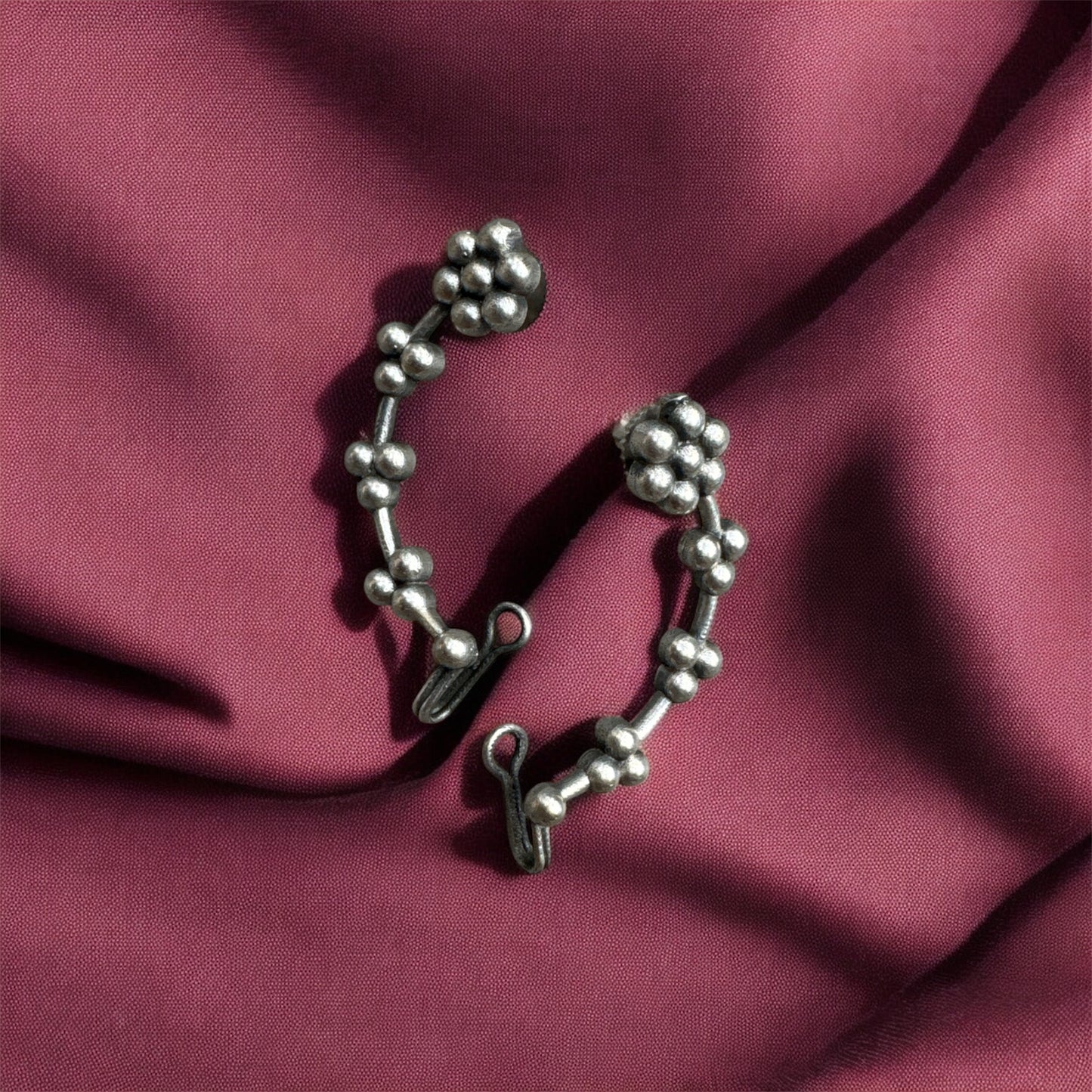 Oxidized Minimalist Ear Cuff - Vintage Bohemian Statement
