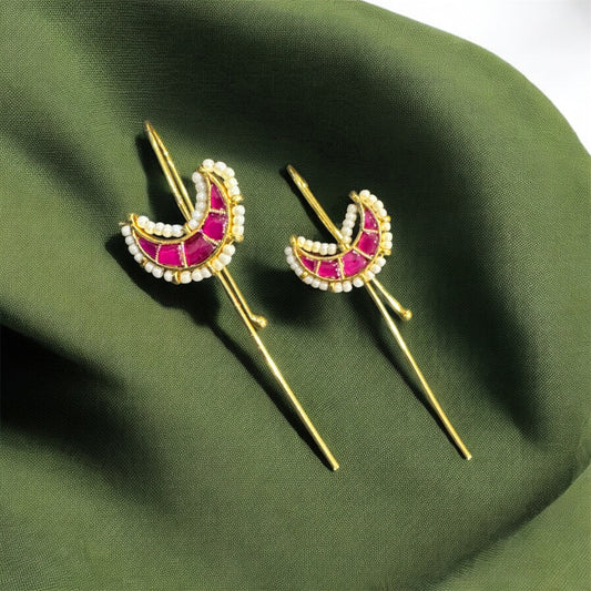 Trending 2025 Golden Moon Kundan Ear Cuff – Navratri Special Celestial Jewelry