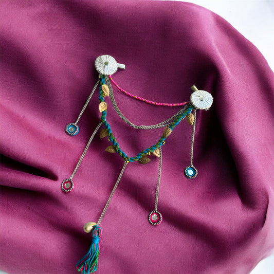 Handmade Rose Glow Brooch – Boho Chic Floral Pin | Trending Navratri & Festival Accessory